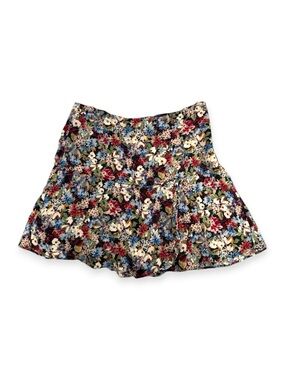 Sezane Nour Floral A-Line Flowy Mini Skirt - Multicolor Bloom - Size 36